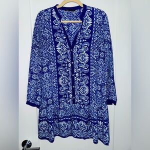 Zara Blue Printed Mini Dress